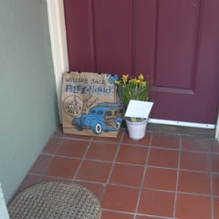 The welcome home gift that was waiting at the door