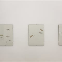 'Bandages I,II,III, IV and V' graphite, colour pencils and plasters on cartridge paper, 2006
