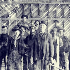 Fox Bay, employés de la homarderie