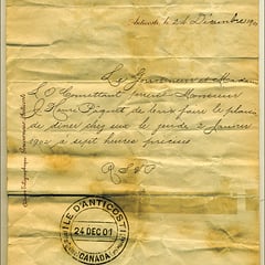 Le Gouverneur et Madame L.O. Comettant prient Monsieur J. Henri Pâquet de leur faire le plaisir de dîner chez eux le jeudi 2 janvier 1902 à sept heures précises.