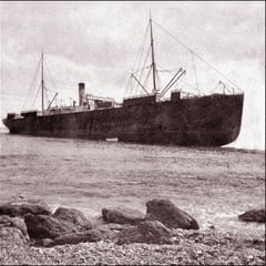 Le steamer Merrimac, échoué au cap de l'est à l'île d'Anticosti, en juillet 1899