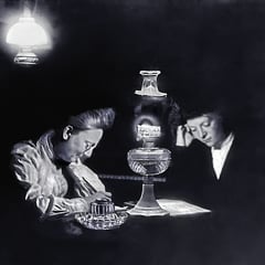 Jeanne Mangeot (femme de Lucien Comettant) et sa fille Thérèse