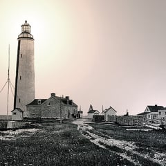 Phare de la pointe ouest en 1903. Construit en 1858. Par bonne visibilité, on pouvait voir ses feux à 25 km de distance