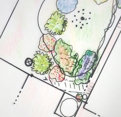 Ausschnitt aus dem Pflanzplan für das Vorgartenprojektder Gartenwerkstatt.