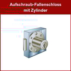 Möbelschloss; Aufschraubschloss; Fallenschloss mit Zylinder