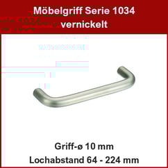 Bügelgriff vernickelt ø 10 mm