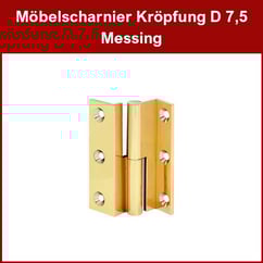 Möbelscharnier Messing, Kröpfung D 7,5