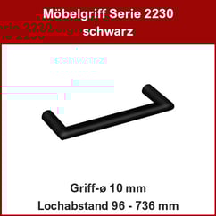 Gehrungsgriff schwarz ø 10 mm