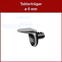 Tablarträger ø 5 mm - vernickelt - mit Rippen
