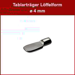 Tablarträger ø 4 mm - vernickelt - Löffelform