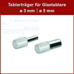 Tablarträger ø 3 mm und ø 5 mm - für Glastablare - vernickelt - mit Gummikappe