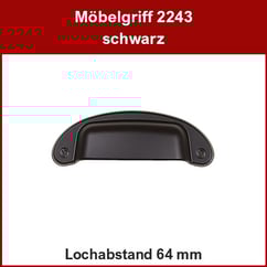Möbelgriff schwarz; Muschelgriff