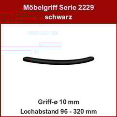 Segmentbogengriff schwarz ø 10 mm