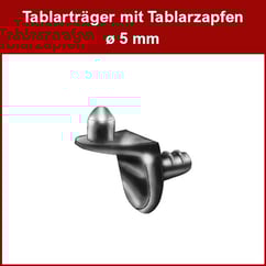 Tablarträger ø 5 mm - vernickelt - mit Zapfen für Tablararretierung