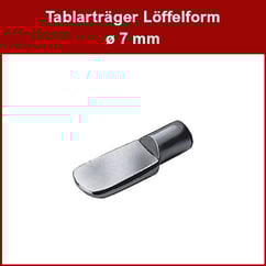 Tablarträger ø 7 mm - vernickelt - Löffelform