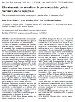 El tratamiento del suicidio en la prensa española. ¿Efecto Werther o efecto Papageno?