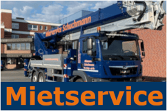 Mietservice Schuchmann, Vermietung von Kranfahrzeugen, Arbeitsbühnen, Hubwagen, Aufzügen, Baumaschinen