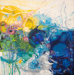 Elisabeth Augendre artiste peintre en Ariège acrylique originale contemporain les jardins extraordinaires 5