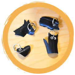 Upcycling-Schlüsselanhänger