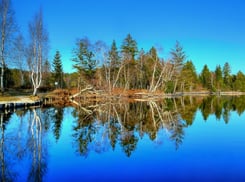 Perfekte Spiegelung am Kirchsee (Nähe Reutberg)