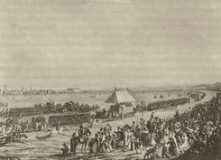 Das Pferderennen auf der Theresienwiese um 1811 (wikipedia, gemeinfrei)
