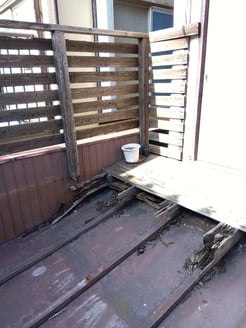 外構リフォーム　ルーフバルコニー　施工中　佐倉市　スリーエイトホーム　リノベーション　屋根塗装　ベランダ