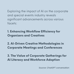 ChatGPT answers on AI in events