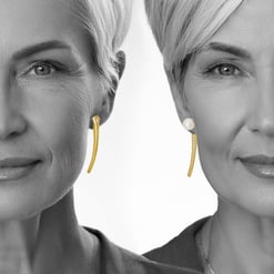 Ohrstecker zum wenden in Gelbgold mit Brillanten, von der Goldschmiede OBSESSION aus Wetzikon.