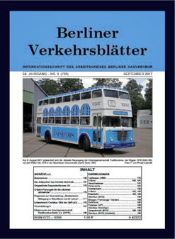 Berliner Verkehrsblätter. Titel September 2017.