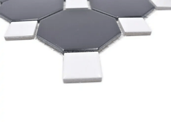 mosaico ceramica ottagono nero bianco