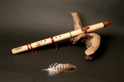 Stein Malachit, Mundstück Zwetschge, 432 Hz