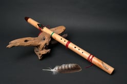 Stein Malachit, Mundstück Wenge, 432 Hz