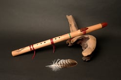 Stein Malachit, Mundstück Padouk, 432 Hz