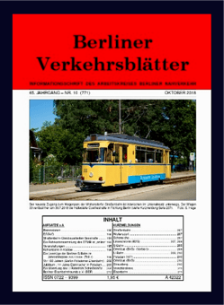Berliner Verkehrsblätter. Titel Oktober 2018.