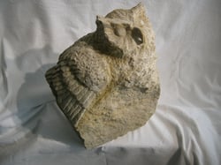 Eule Uhu Steinskulptur Paul Widmer