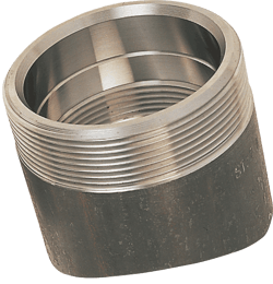 Stahl-Aufschweissmuffe für Blasensetzgeräte, mit O-Ring-Abdichtung und zylindrischem Aussengewinde, Mitteldruckbereich