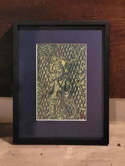 大仏殿灯篭　北村光一　木版画展