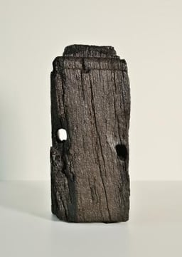 NORBERT PÜMPEL, Kondensat Q B 019, Reispapier, Ölfarbe, Bitumen / Leinwand / Holz 41x34cm, 2016