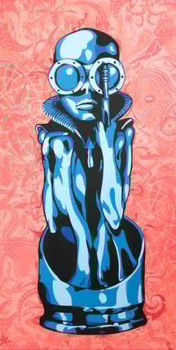 Stencilpassion Beat Flückiger - auf Holz - Bildtitel Alien