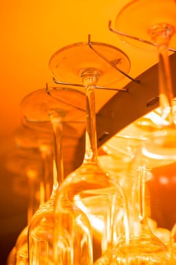 chandallier design, champagne glasses