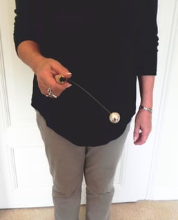 Demonstration der Haltung der Einhandrute