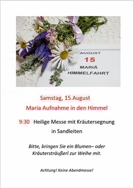 Einladung zur Kräuterweihe am 15.August 2020 (PDF)