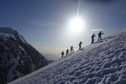 Sonnenaufgang an der Pyramide Vincent 4215m