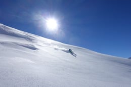 Freerideabfahrt vom Skigebiet Disentis 3000