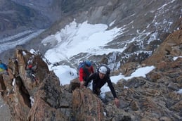der steile Gipfelaufschwung auf den schwierigsten 4000er