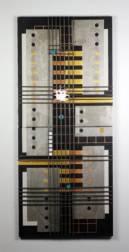 JAPANESE SECRET - SUKIYA 9   455mm×1060mm (455mm×530mm each)  F10×2  Acrylic, bamboo, wood, plaster   2014