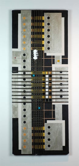 JAPANESE SECRET - SUKIYA 7   318mm×820mm (318mm×410mm each)  F6×2  Acrylic, bamboo, wood, plaster   2014