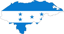 Geografische Karte kombiniert mit der Nationalflagge von Honduras