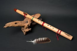 Stein Malachit, Mundstück Padouk, 432 Hz