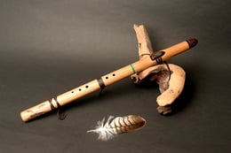 Stein Malachit, Mundstück Wenge, 432 Hz